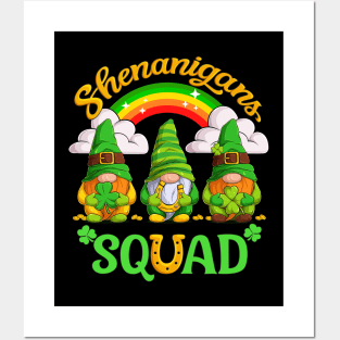 Shenanigans Squad Gnomes Shamrock Happy St Patrick's Day Posters and Art